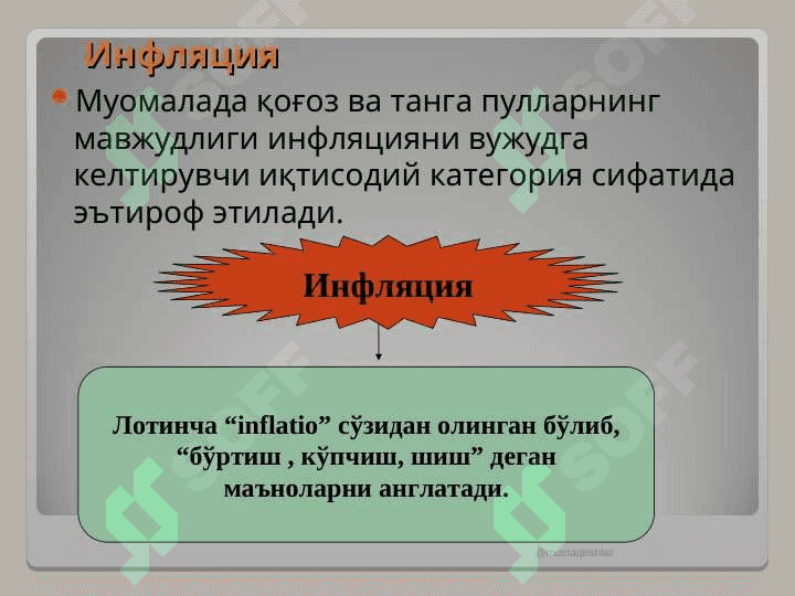 ИНФЛЯЦИЯ УНИНГ МАЗМУНИ, КЕЛИБ ЧИҚИШ САБАБЛАРИ ВА ШАКЛЛАРИ 2
