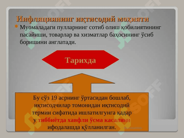 ИНФЛЯЦИЯ УНИНГ МАЗМУНИ, КЕЛИБ ЧИҚИШ САБАБЛАРИ ВА ШАКЛЛАРИ 4