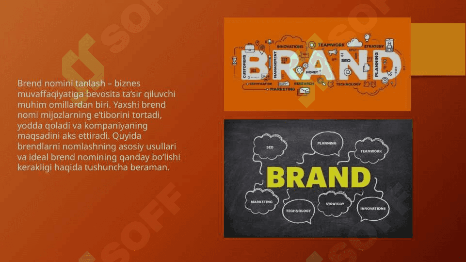 Brending muvafaqqiyatli nomlanishi 2