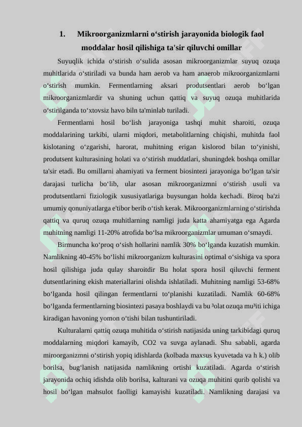 Mikroorganizmlarni suyuq ozuqa muhitida o’stirish jihozlari 3