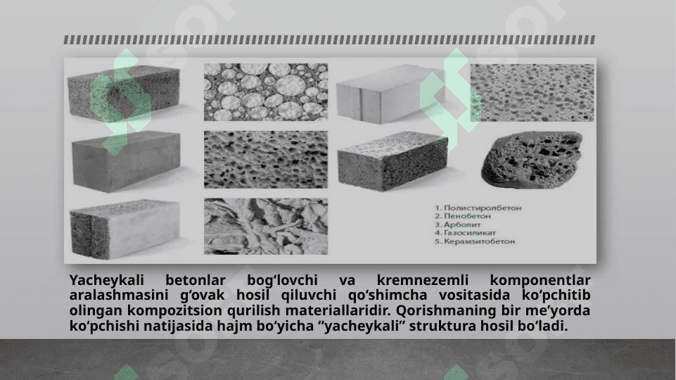 Ko‘p g‘ovakli (yacheykali) betonlar 3