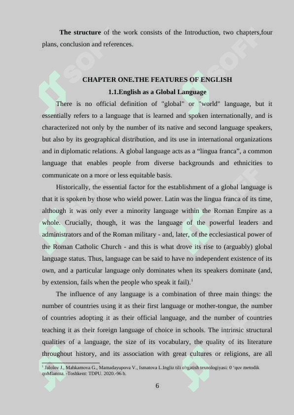 THE CONTACT OF ENGLISH LANGUAGE WITH OTHER LANGUAGES 6