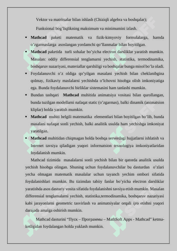 MathCADda dasturlashda tasvit va grafiklar dasturlash funksiyalari 3