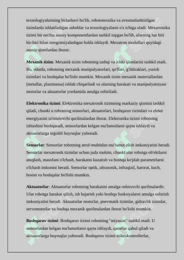 Mexatron modul va robotlarning girtavlik yuritmalari 4