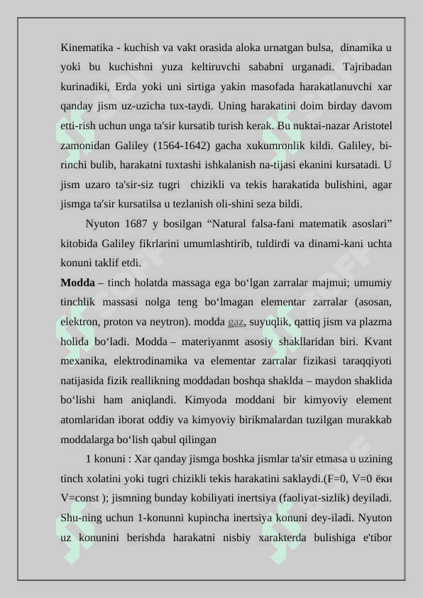 Moddiy nuqta dinamikasi 2