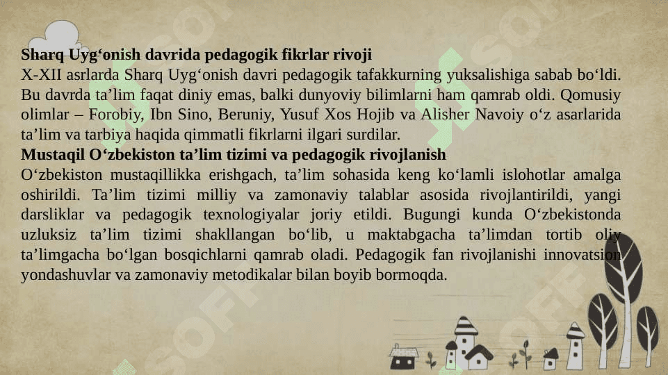 Pedagogika tarixi.  Pedagogika tarixi fan sifatida. Pedagogika nazariyasi. Pedagogika nazariyasi haqida ma’lumotlar to‘plash. Pedagogik mahurat. Pedagogik fikr tarixi va maktab amaliyotida o‘qituvchi maxorati masalalari 7