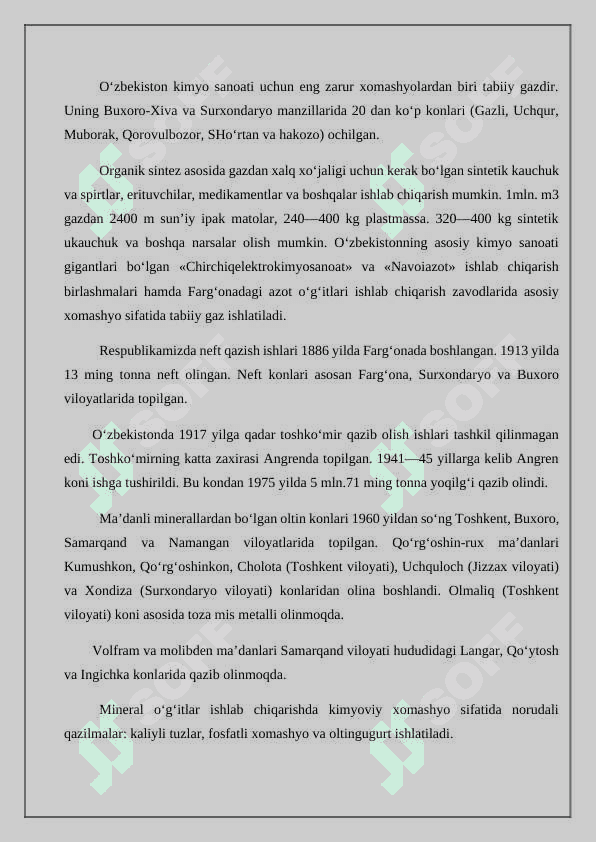 kimyo fanining sanoat va xalq xojaligi rivojidagi ahamiyati 4