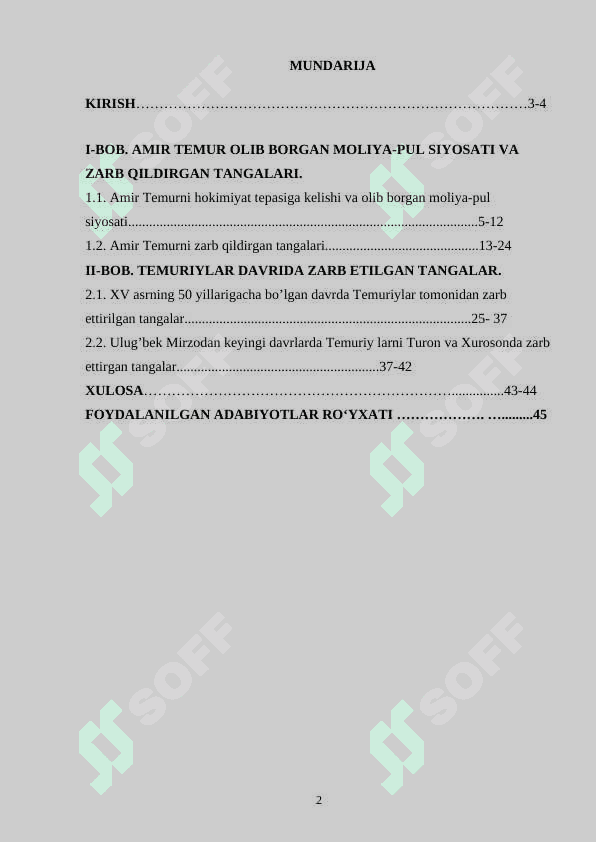 Amir Temur davlatida zarb etilgan tangalar kurs ishi 2
