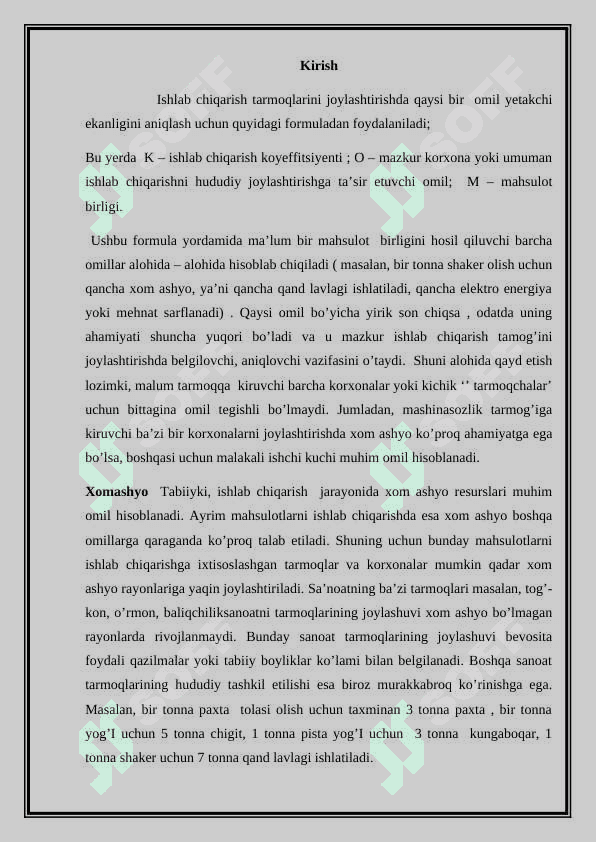 Kimyo sanoati korxonalarini ishlab chiqarishning joylashtirish va ixtisoslashtirishning tashkiliy iqtisodiy asoslari 3