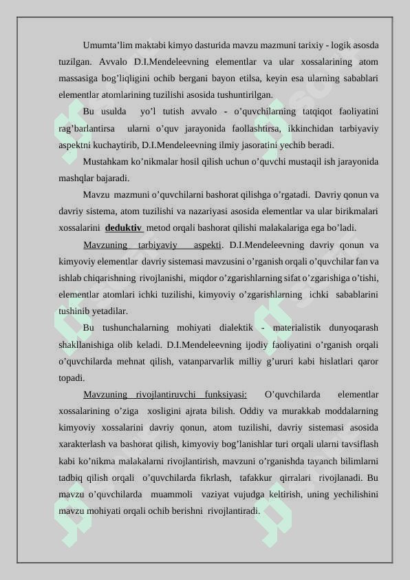 Kimyoviy elementlar davriy jadvali 3