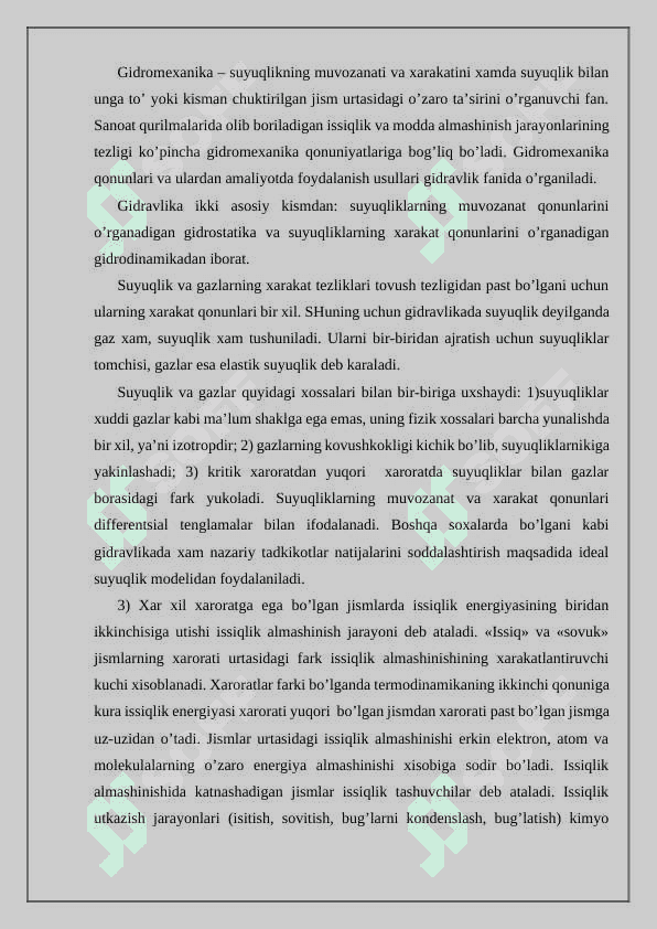 Kimyoviy tехnоlоgik jarayonlar 3