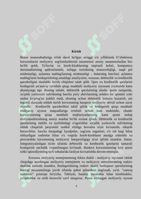 Korxona moliyaviy siyosati va uni tashkil etish 2