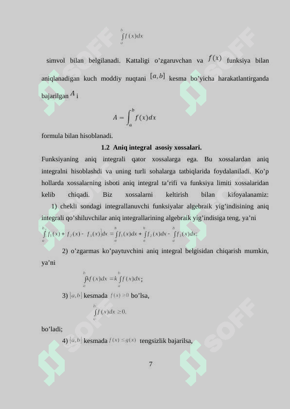 Aniq integralni mexanika va fizikaga tadbiqlari 6