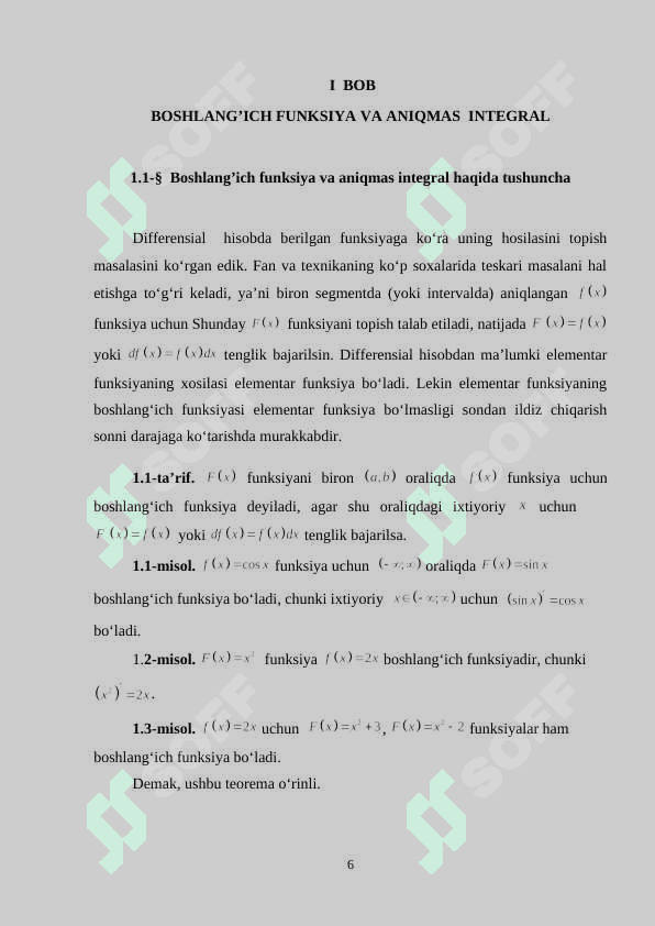 Aniqmas. ratsional funksiyalarni integral. 6