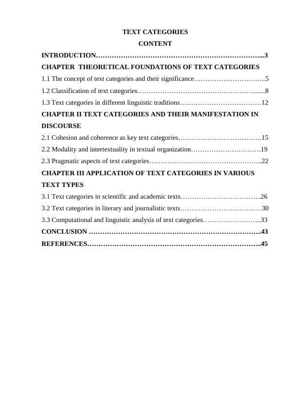 TEXT CATEGORIES