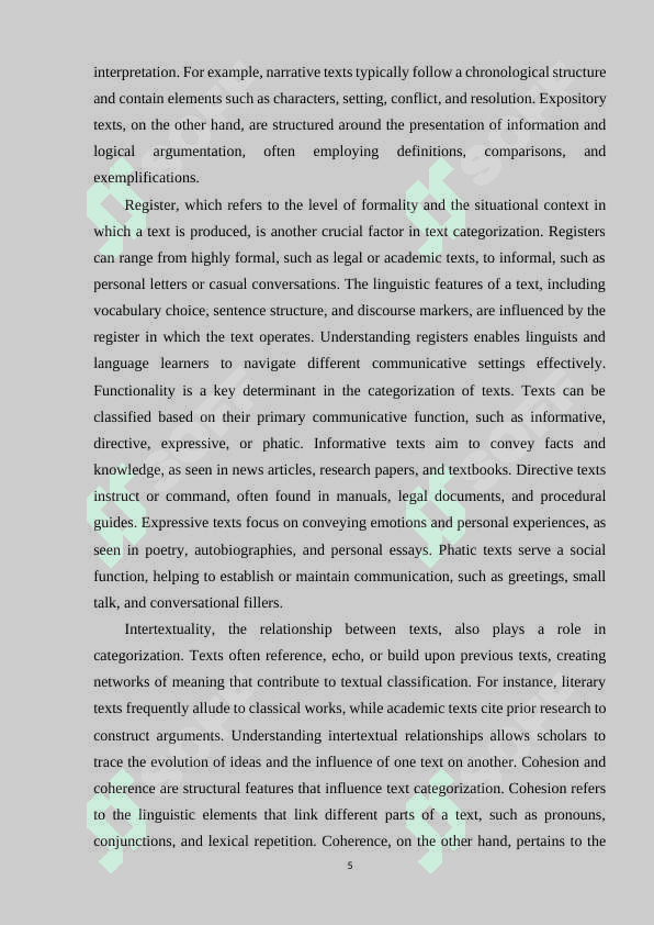 TEXT CATEGORIES 5