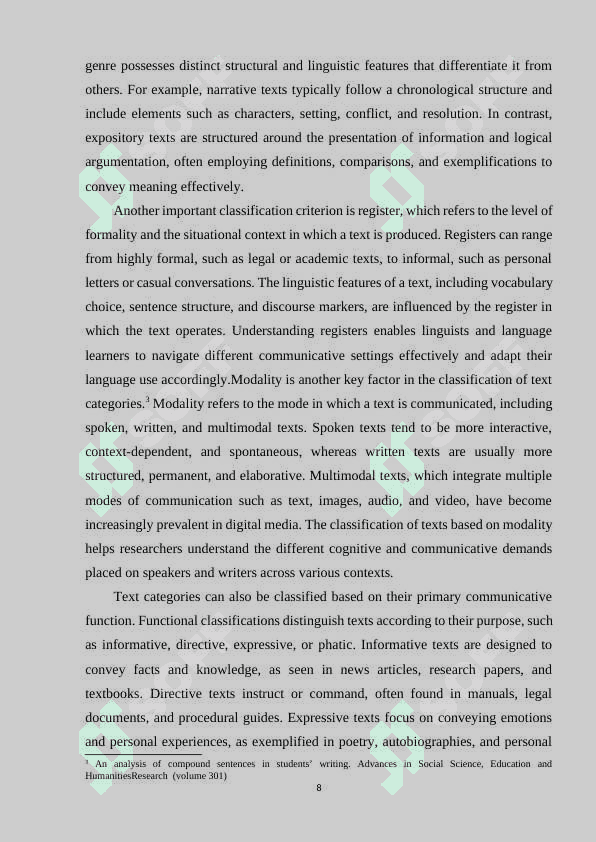 TEXT CATEGORIES 8