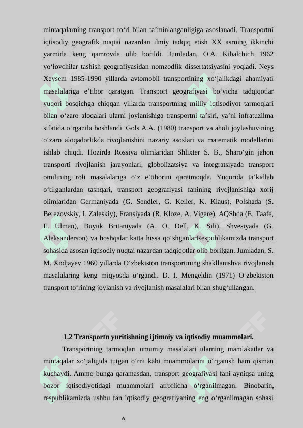JAHON TRANSPORTI , UNING TURLARI VA KELAJAKDAGI RIVOJLANISH ISTIQBOLLARI 6