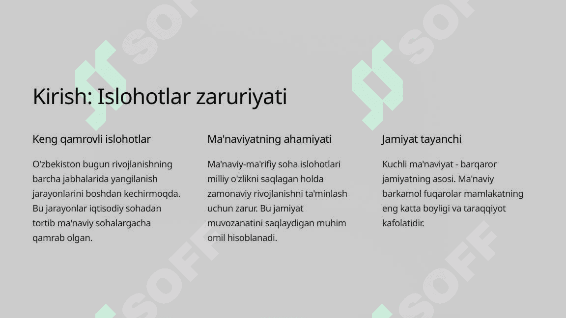 Ma'naviy va ma'rifiy sohalarda islohotlarni amalga oshirish 3