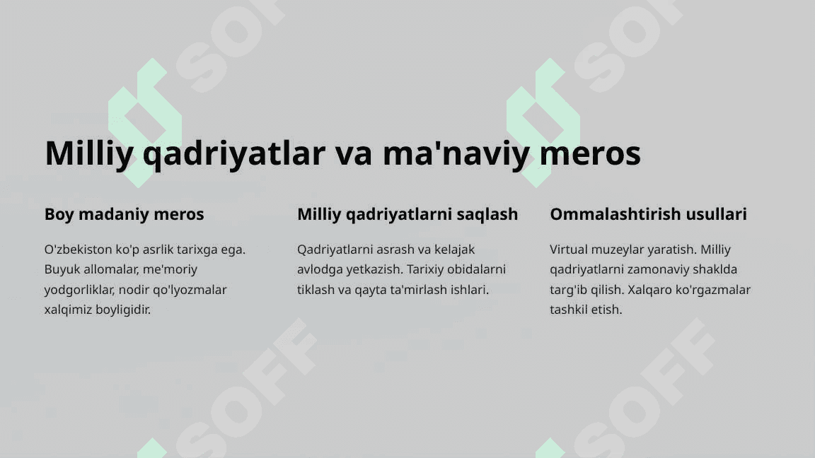 Ma'naviy taraqqiyotni ta'minlash va sohani yangi bosqichga olib chiqish 5
