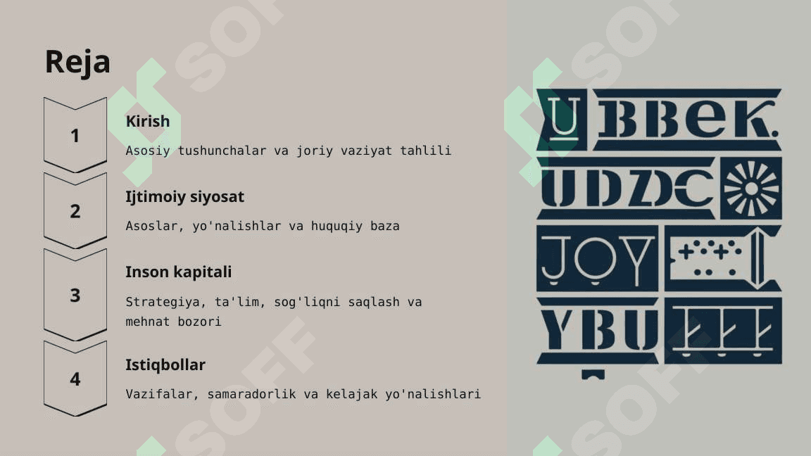 Adolatli ijtimoiy siyosat yuritish, inson kapitalini rivojlantirish 2