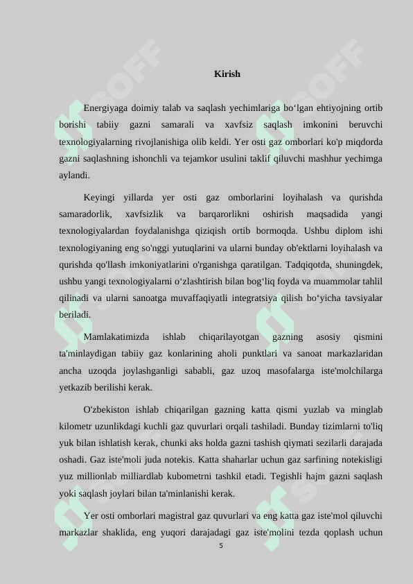 Yer osti gaz omborlarini loyihalash va qurish 5