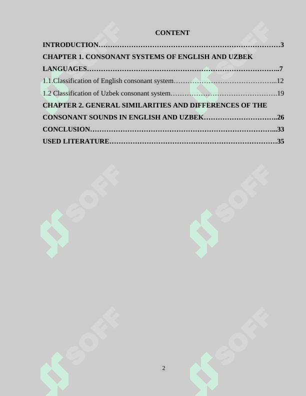 The system ofconsonants in the English language 2