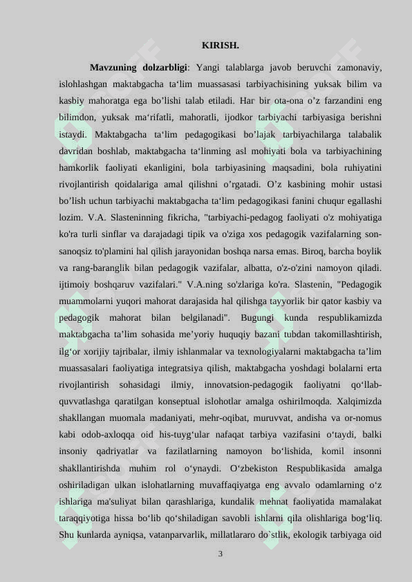 Maktabgacha ta’lim oʻqitish texnologiyalar va loyihashitirishning pedogogik asoslari 3
