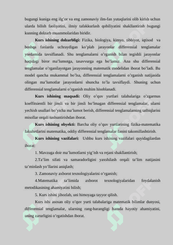 Bir jinsli bo’lmagan o’zgarmas 3