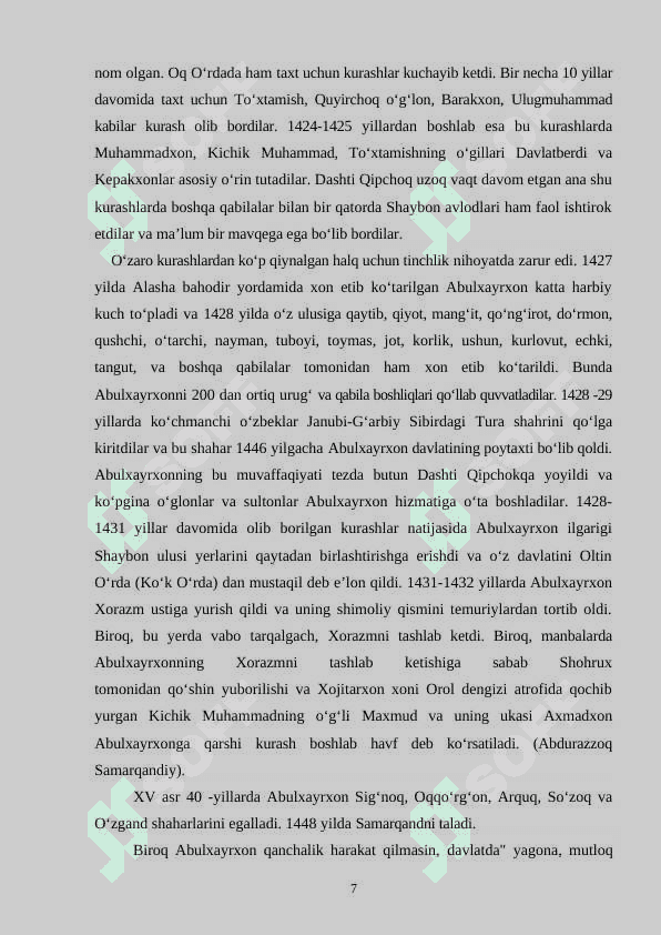 Shayboniylar davrida Movarounnahrda madaniy hayot                        BMI 7