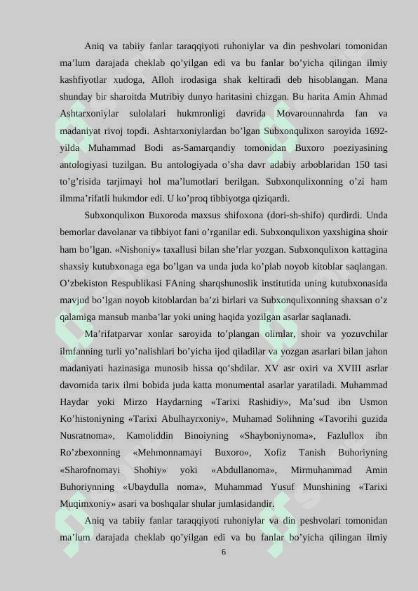 Ashtarxoniylar davrida madaniy hayot 6