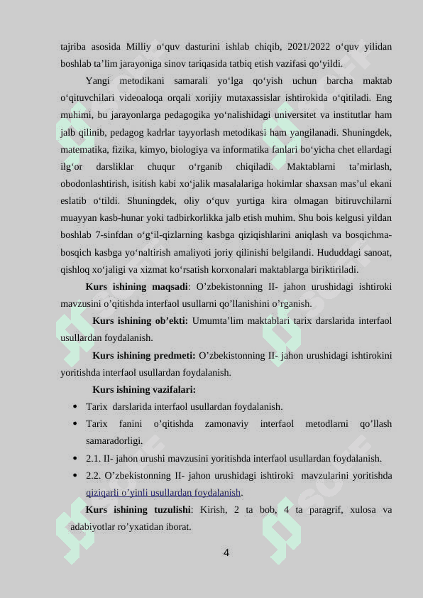 O’zbekistonning II- jahon urushidagi ishtiroki  mavzusini o’qitishda interfaol usullarni qo’llanishi 4