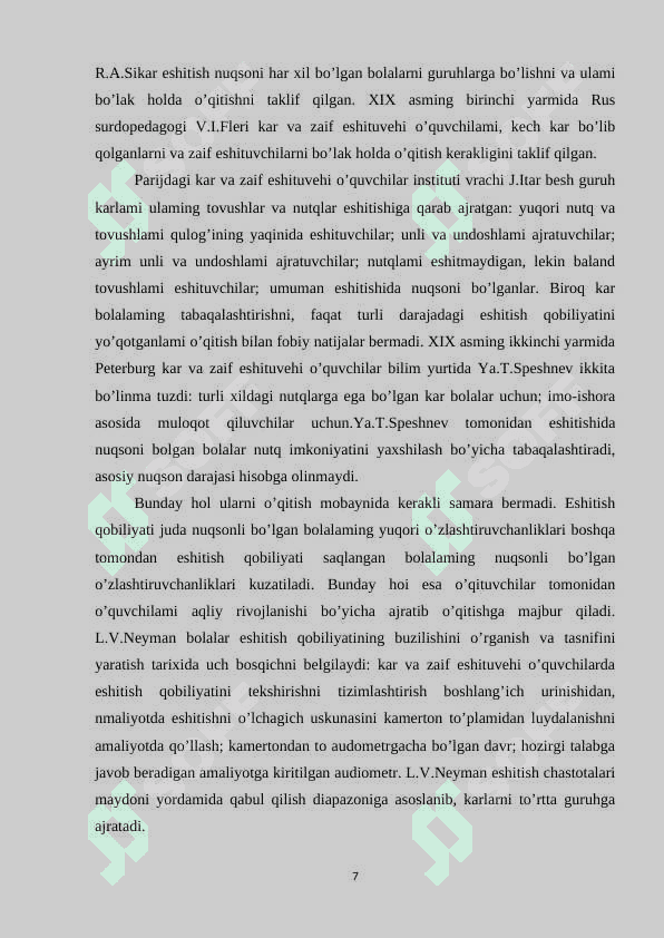Eshitishda nuqsoni bo’lgan bolalar uchun ta’lim va tarbiya muassasalari tavsifi 7