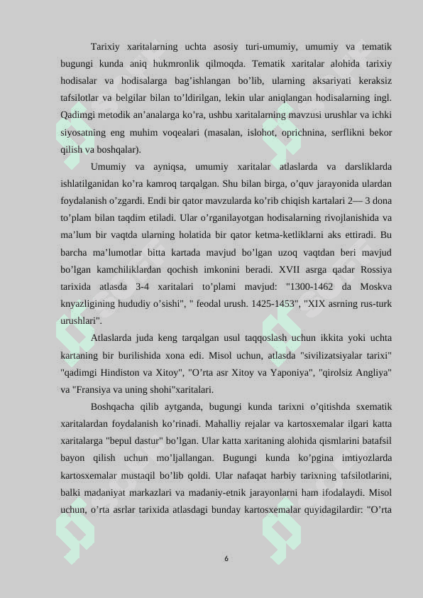 Tarix va ijtimoiy  fanlar o’qitishda tarixiy xaritalardan foydalanish 6