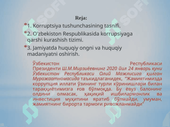 KORRUPSIYA –GLOBAL MUAMMO SIFATIDA. KORRUPSIYANING TARIXIY SHAKLLARI VA IJTIMOIY HAYOTDAGI KO’RINISHLARI 2