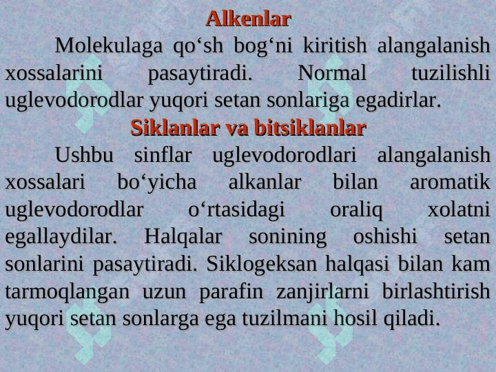 Uglevodorodlar va dizel yoqilg‘ilarini alangalanish xususiyatlari 4
