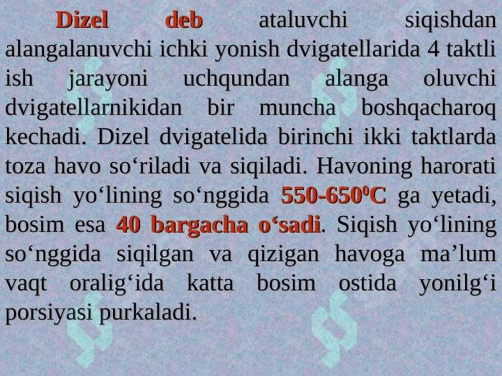 Uglevodorodlar va dizel yoqilg‘ilarini alangalanish xususiyatlari 7