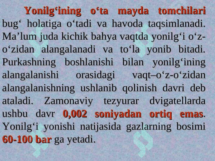 Uglevodorodlar va dizel yoqilg‘ilarini alangalanish xususiyatlari 8