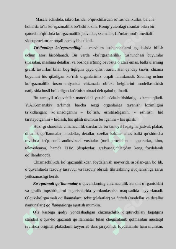 Chizmachilik darslarini sifat va samaradorligini oshirishda ko'rgazmali qurollarning ro'li 3
