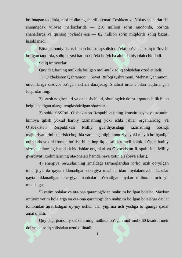 Jismoniy shaxslardan olinadigan soliqlar va ularni byudjetga undirish tartiblari 8
