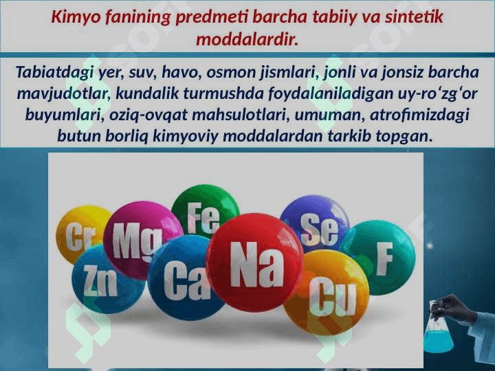 Kimyo fani va uning vazifalari. Fan sifatida rivojlanish tarixi 4