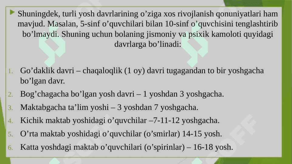 O‘yinlarni tanlash. O‘yinlarning yoshga bog‘liqligi. 5