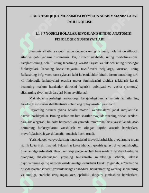 MAVZU: MAKTABGA TAYORLOV (6-7 YOSHGACHA ) GURUXDAGI BOLALRING JISMONIY TARBIYASI 4