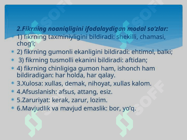 Alohida olingan  so’zlar guruhi 4