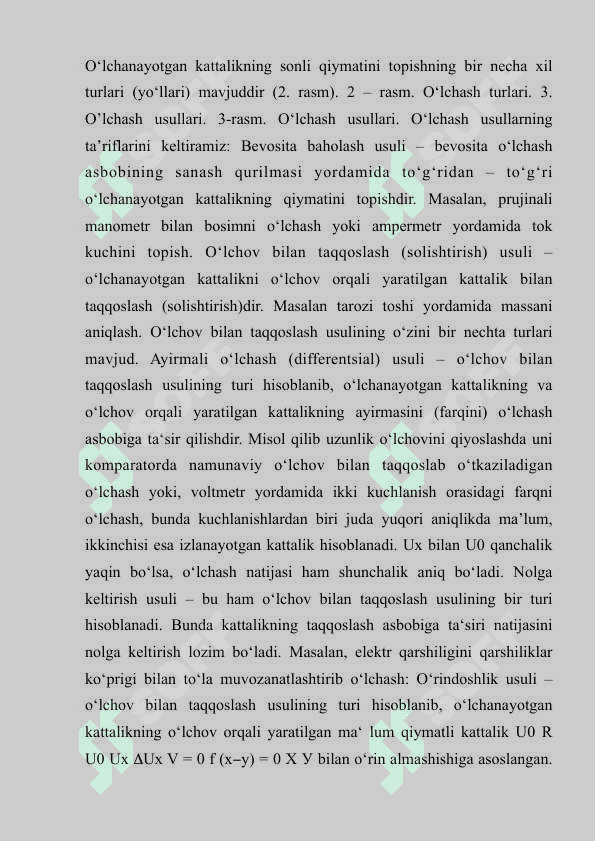 O’lchash turlari. mavzusida mustaqil ish 3