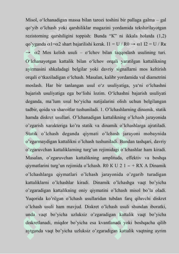O’lchash turlari. mavzusida mustaqil ish 4
