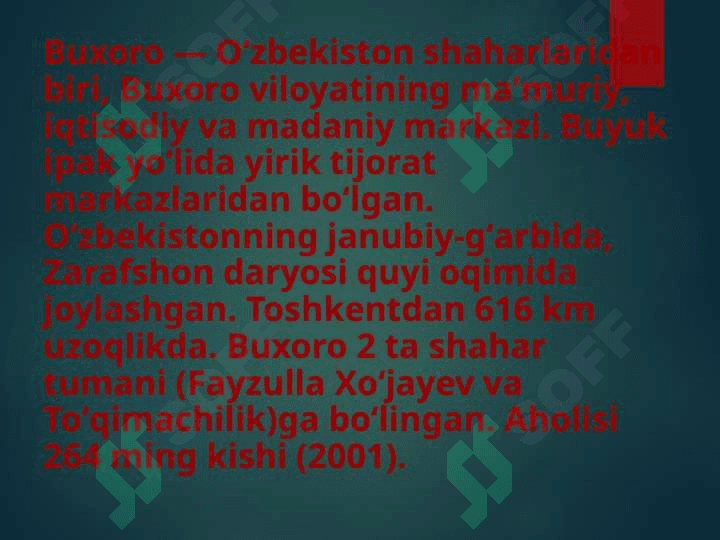 BUXORO SHAHRI 3