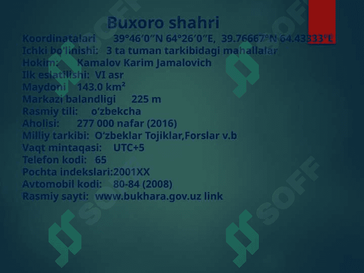 BUXORO SHAHRI 4