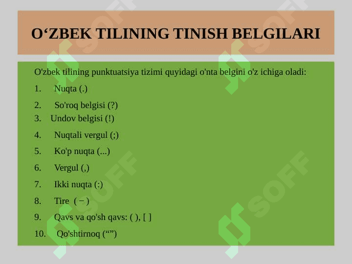 PUNKTUATSIYA (TINISH BELGILARI) 3