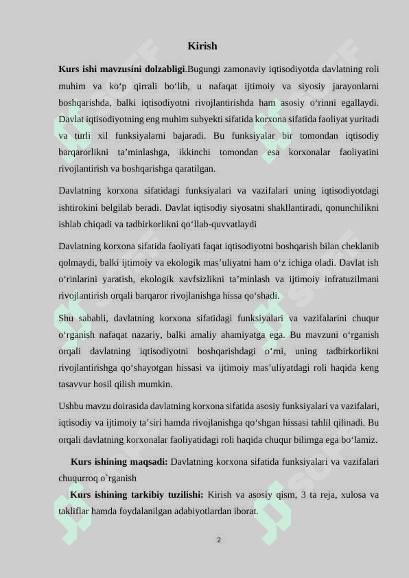 Davlatning iqtisodiyotni boshqarishdagi roli
Davlatning tadbirkorlikni qo’llab-quvvatlash vazifalari
Davlatning korxonalar ustidan nazorat funksiyalar 2